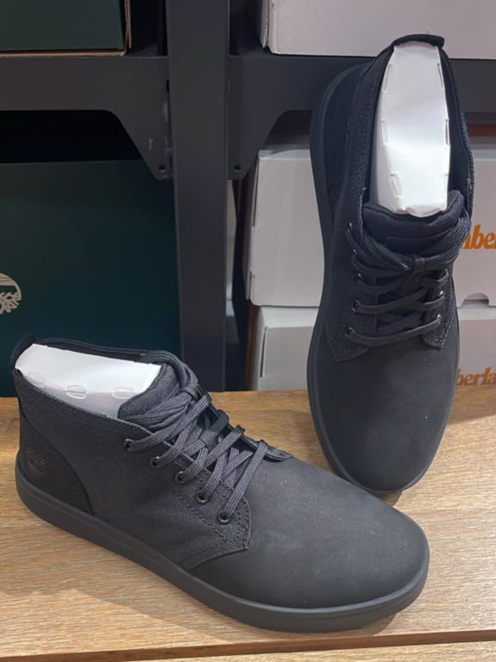 TIMBERLAND MEN'S DAVIS SQUARE MID LACE SNEAKER BLACK  BOOT  1A1T16-001 ALL SIZES